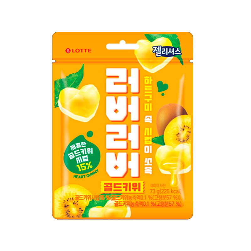 LOTTE Jellycious Heart Gummy Gold Kiwi 73g x 32