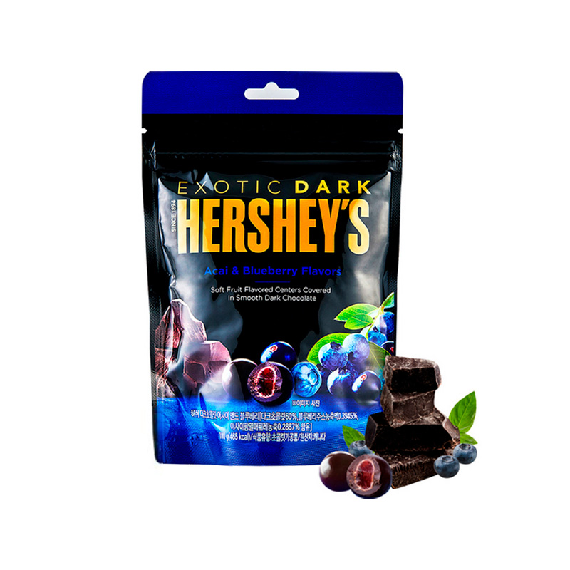 HERSHEY'S Exotic Dark Chocolate Acai & Blueberry 100g x 12