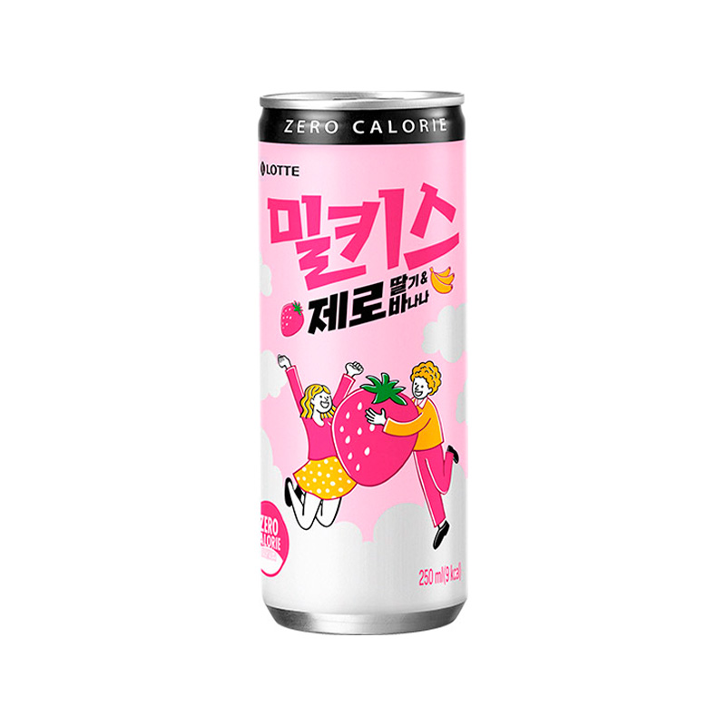 LOTTE CHILSUNG Milkis Zero Strawberry & Banana 250ml x 30