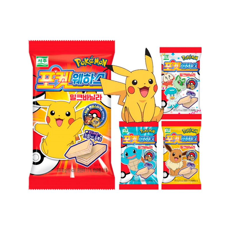 SEOJU Pokemon Wafer Milk Vanilla 30g x 80