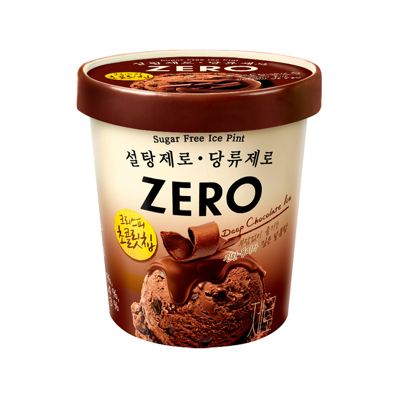 LOTTE Zero Deep Chocolate Ice Pint (F) 474ml x 8