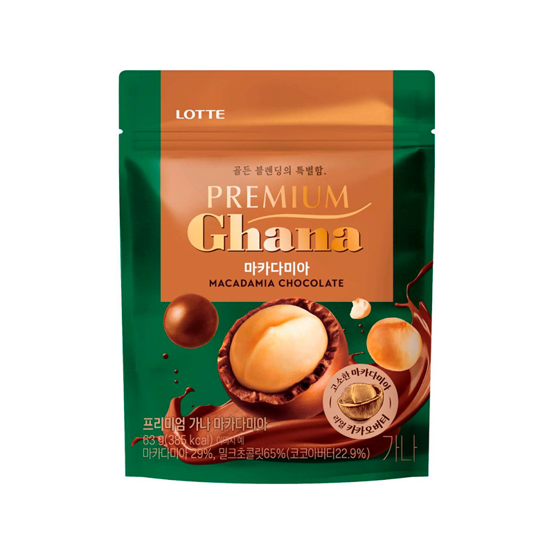 LOTTE Ghana Premium Macadamia Chocolate 63g x 24