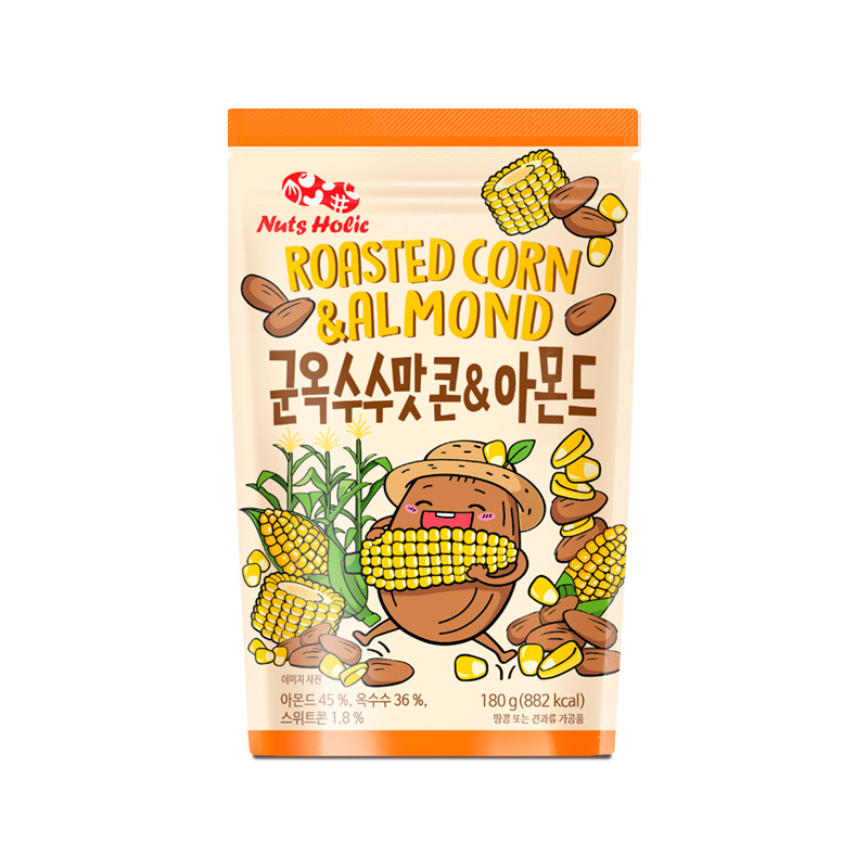 SUNMYUNG Nuts Holic Roasted Corn & Almond HALAL 180g x 20