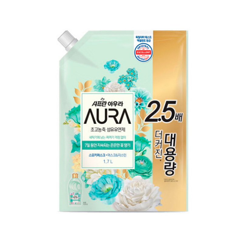 LG Saffron Aura Fabric Softener Smokey Musk Refill 1.7L x 8