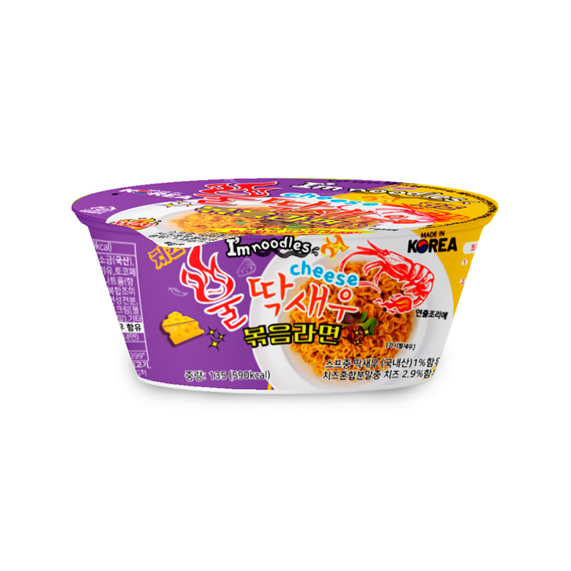 I'M NOODLES Stir-fried Spicy Shrimp Ramen Cheese Cup 135g x 12