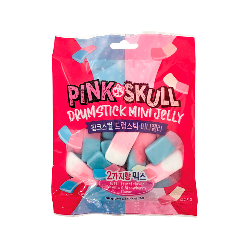 UNI Pink Skull Drumstick Mini Jelly 80g x 72