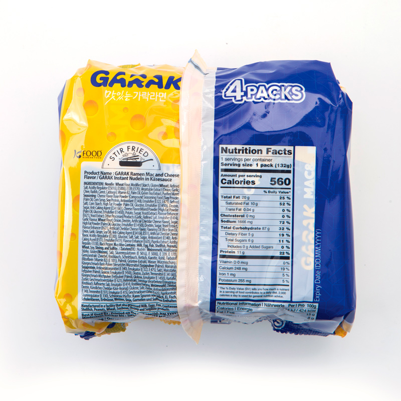 GARAK Mac & Cheese Flavor Stir-Fried Ramen 132g x 4p x 8