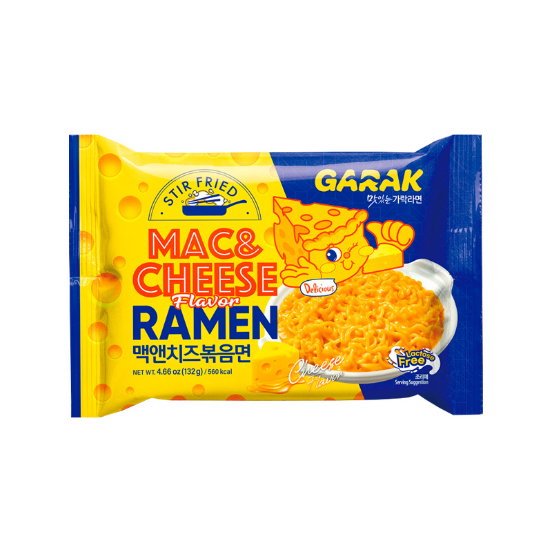 GARAK Mac & Cheese Flavor Stir-Fried Ramen 132g x 20