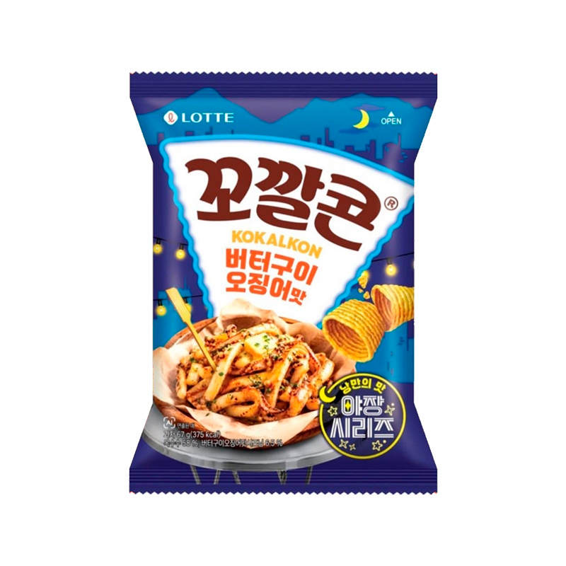 LOTTEWELLFOOD Kokalkon Butter Grilled Squid Flavor 67g x 12