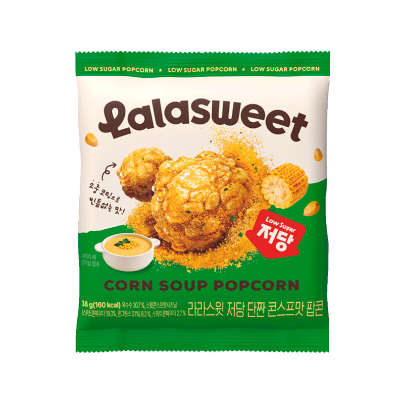 LALASWEET Low Sugar Corn Soup Popcorn 38g x 10